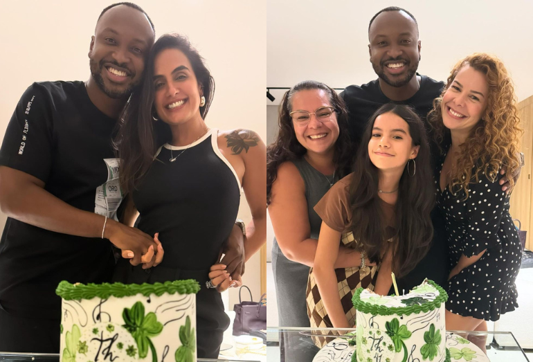 Thiaguinho comemora aniversário ao lado de Carol Peixinho, Fernanda Souza e Rodriguinho; veja fotos