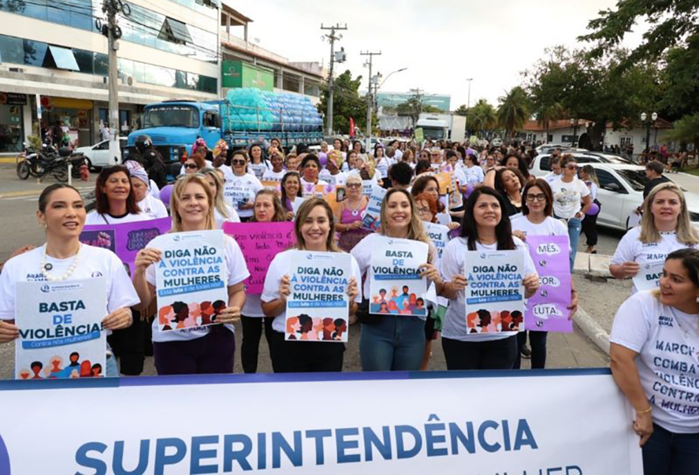 Marcha da violência contra a mulher marca fim do Agosto Lilás em Araruama