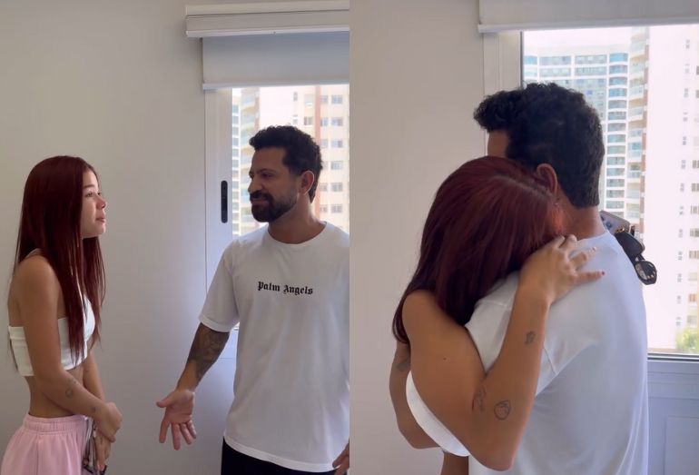 Dennis DJ presenteia a filha, Tília, com um apartamento e cantora vai às lágrimas