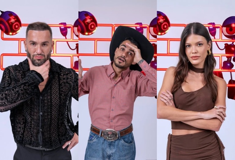 BBB 25: Diego Hypólito, João Gabriel e Vitória Strada estão no paredão