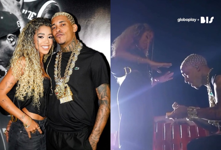 MC Poze pede Vivi Noronha em casamento durante show no Rock in Rio