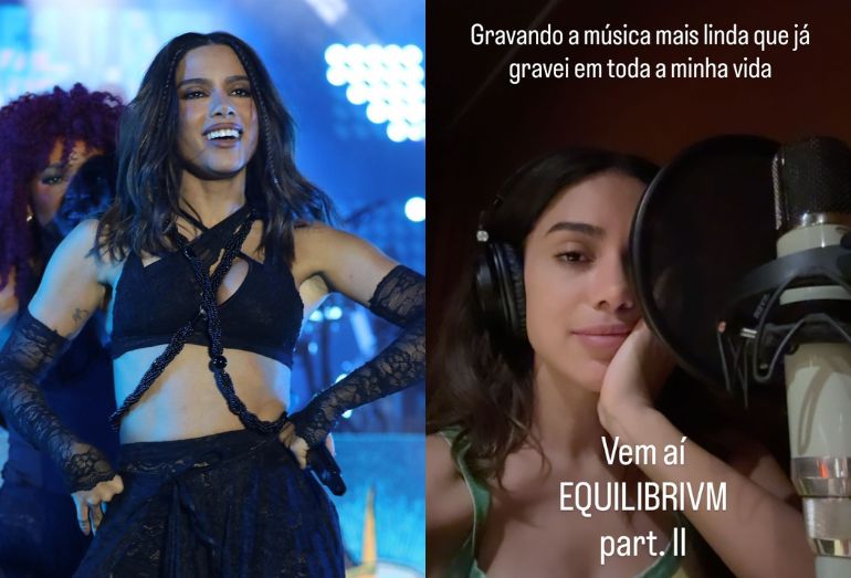 Anitta posta story emocionada ao gravar nova música: “Mais linda que já gravei”