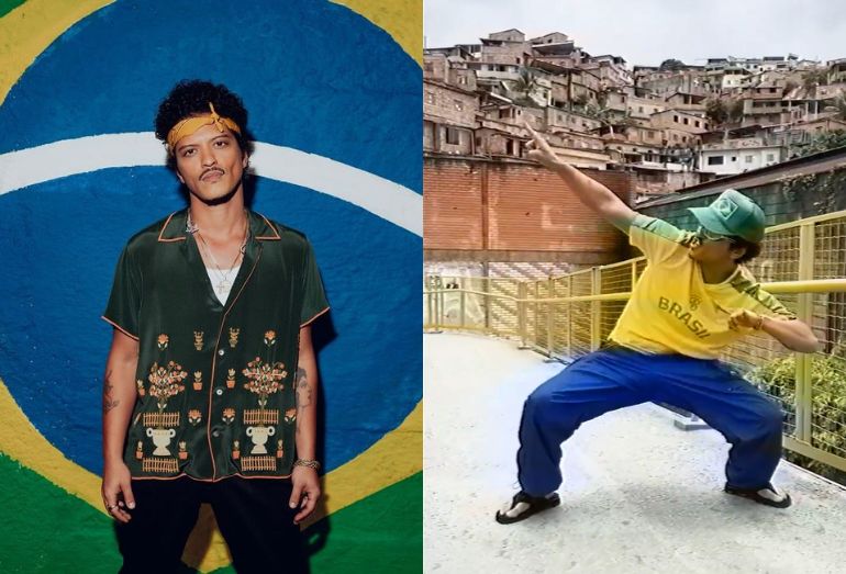 Com funk cheio de bordões, Bruno Mars grava vídeo de despedida após um mês no Brasil