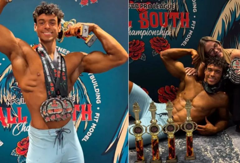Filho de Carla Perez e Xanddy vence primeiro campeonato de fisiculturismo nos EUA